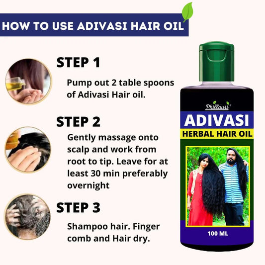 ADIVASI JEEVA HERBAL HAIR OIL FOR REGROWTH AND LONG HAIR PURE NATURAL HAIR OIL